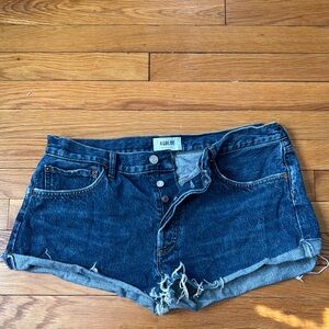 Agolde Blue Jean Shorts with Vintage Distressed Style